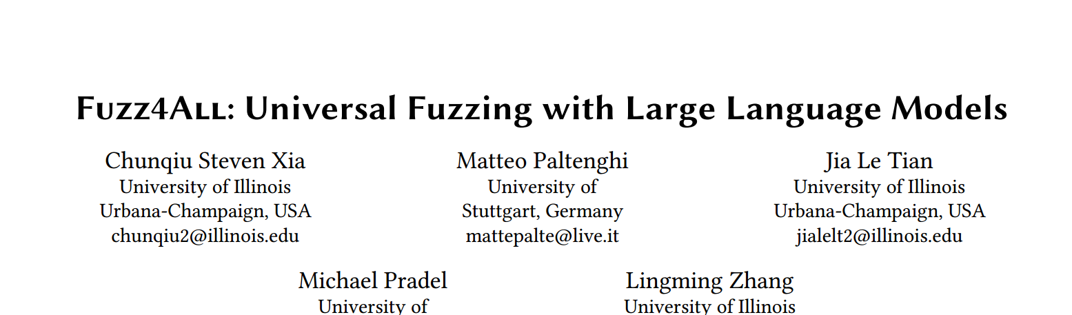 看论文 Fuzz4All Universal Fuzzing with Large Language Models